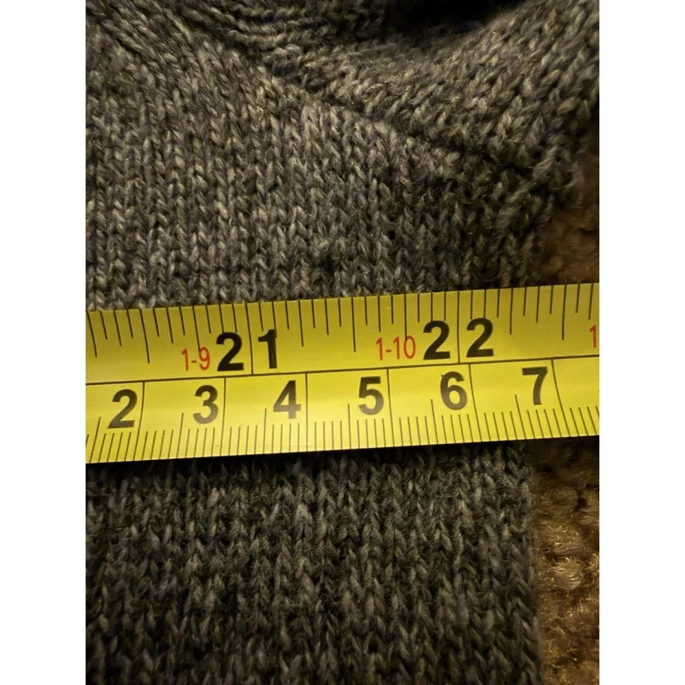 Banana Republic 1/4Quarter Zip Sweater Gray Wool Italian Yarn Tall Large JBHS
